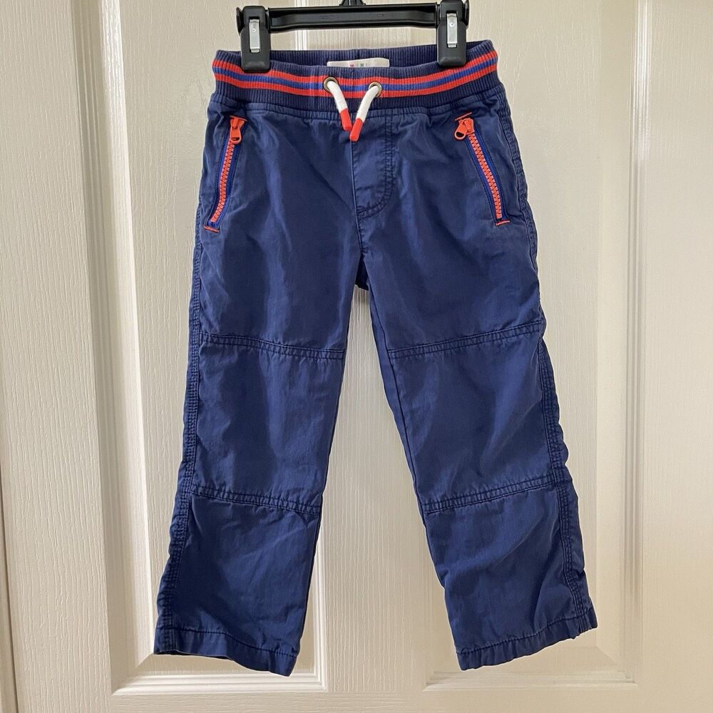 Mini Boden Cosy Lined Trousers Pants Navy Blue Boys Pull-On Size 2-3 years